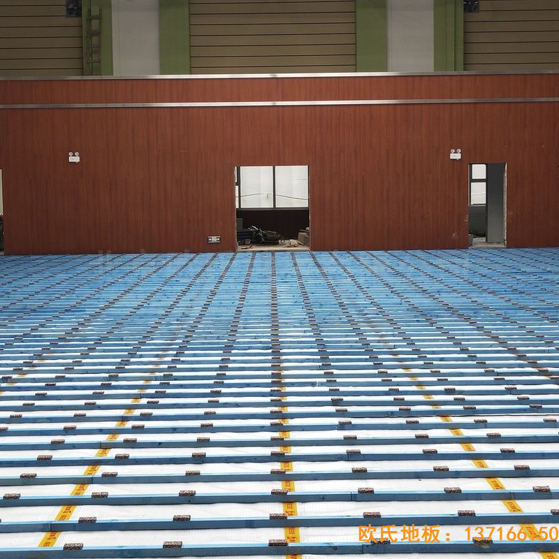 山西晋中榆次王湖小学运动木地板施工案例