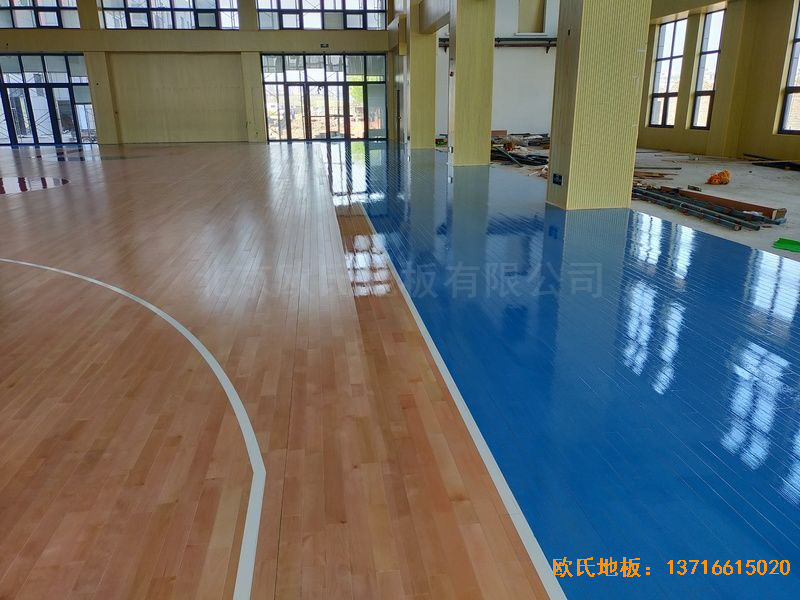 江苏连云港消防队体育木地板安装案例