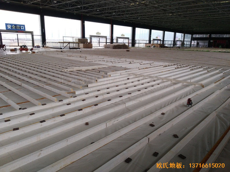浙江临海WeArena篮球馆运动木地板施工案例1