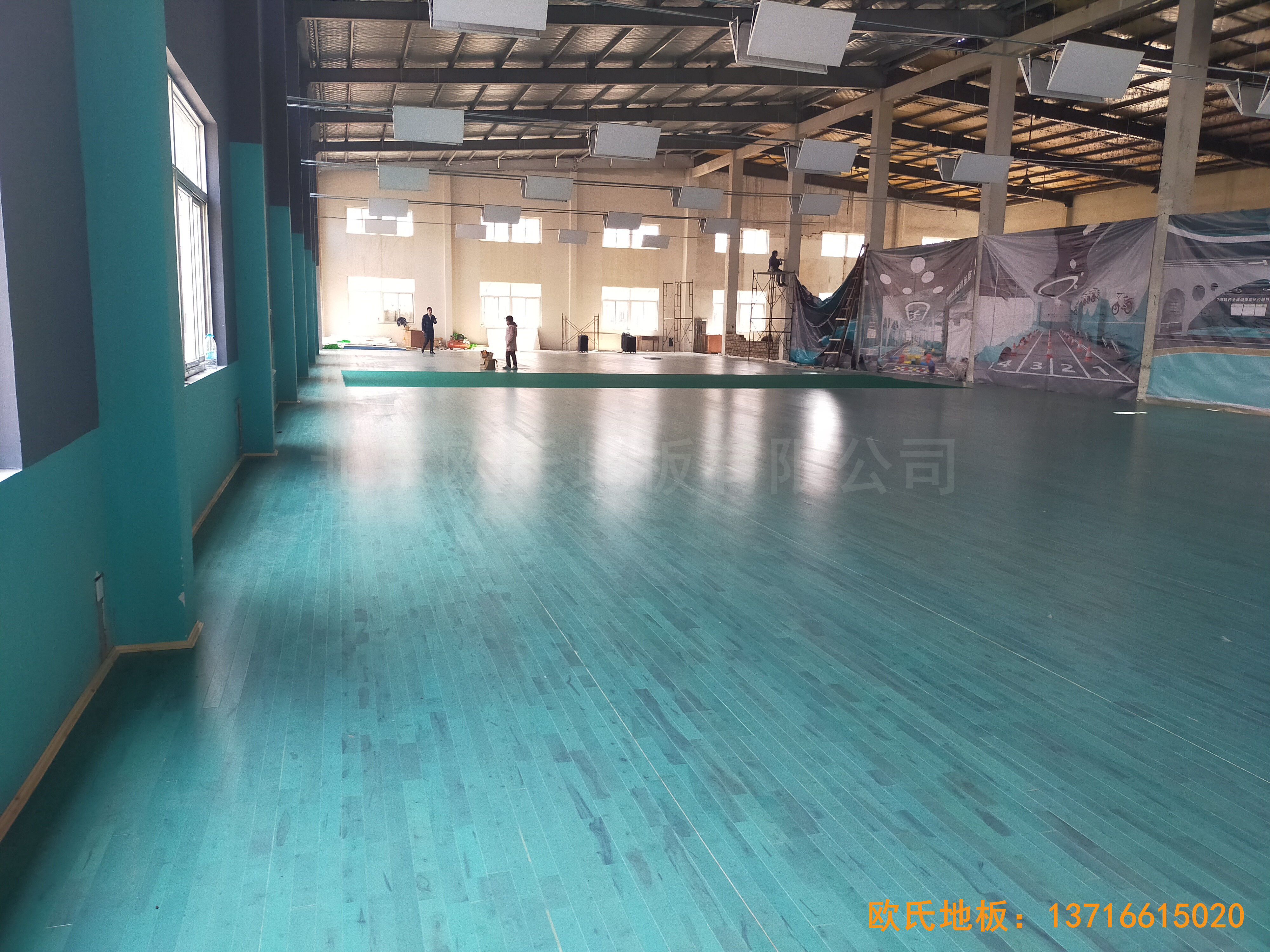 绍兴柯桥群贤198文创园体育地板铺设案例0