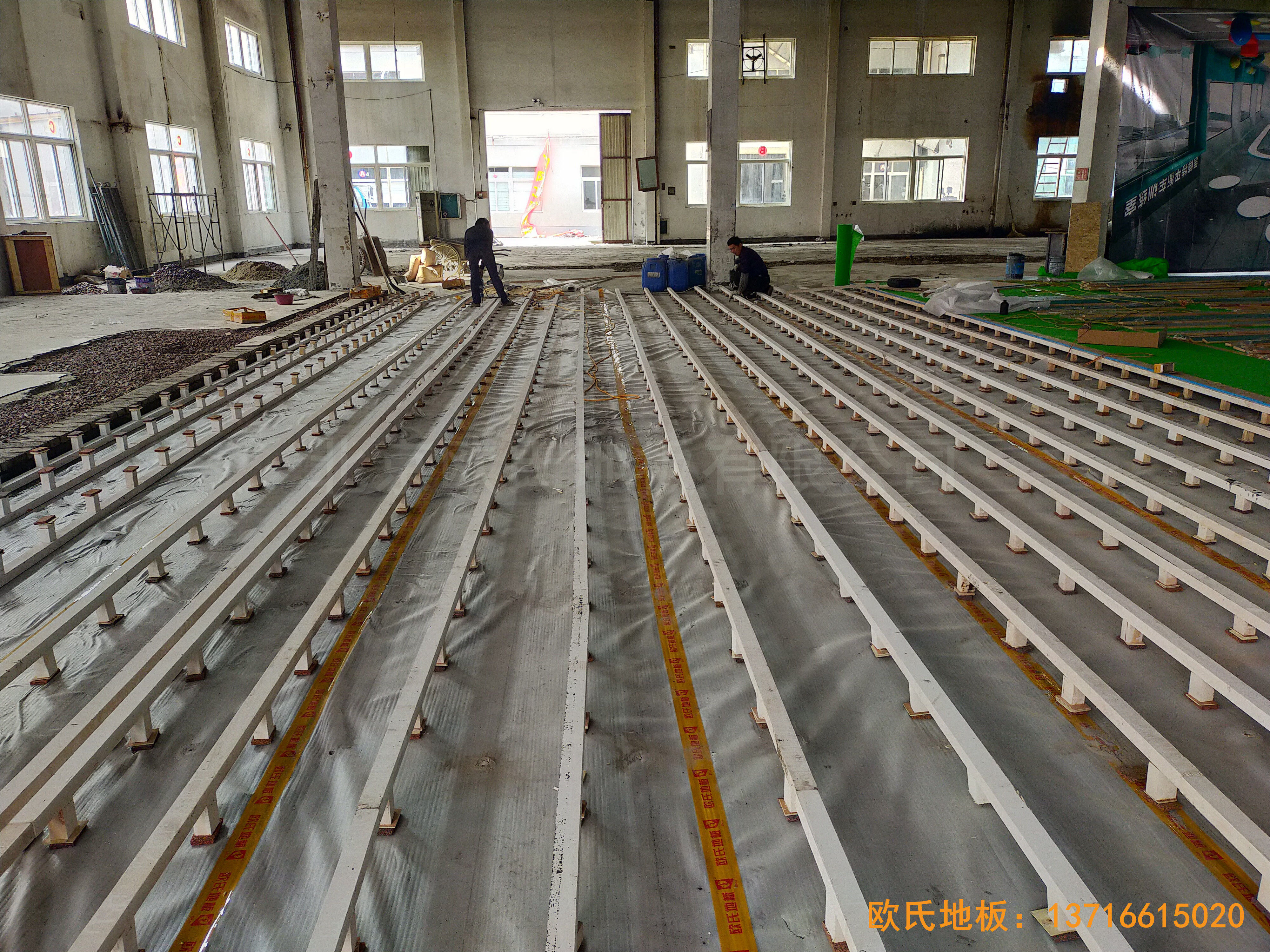 绍兴柯桥群贤198文创园体育地板铺设案例1