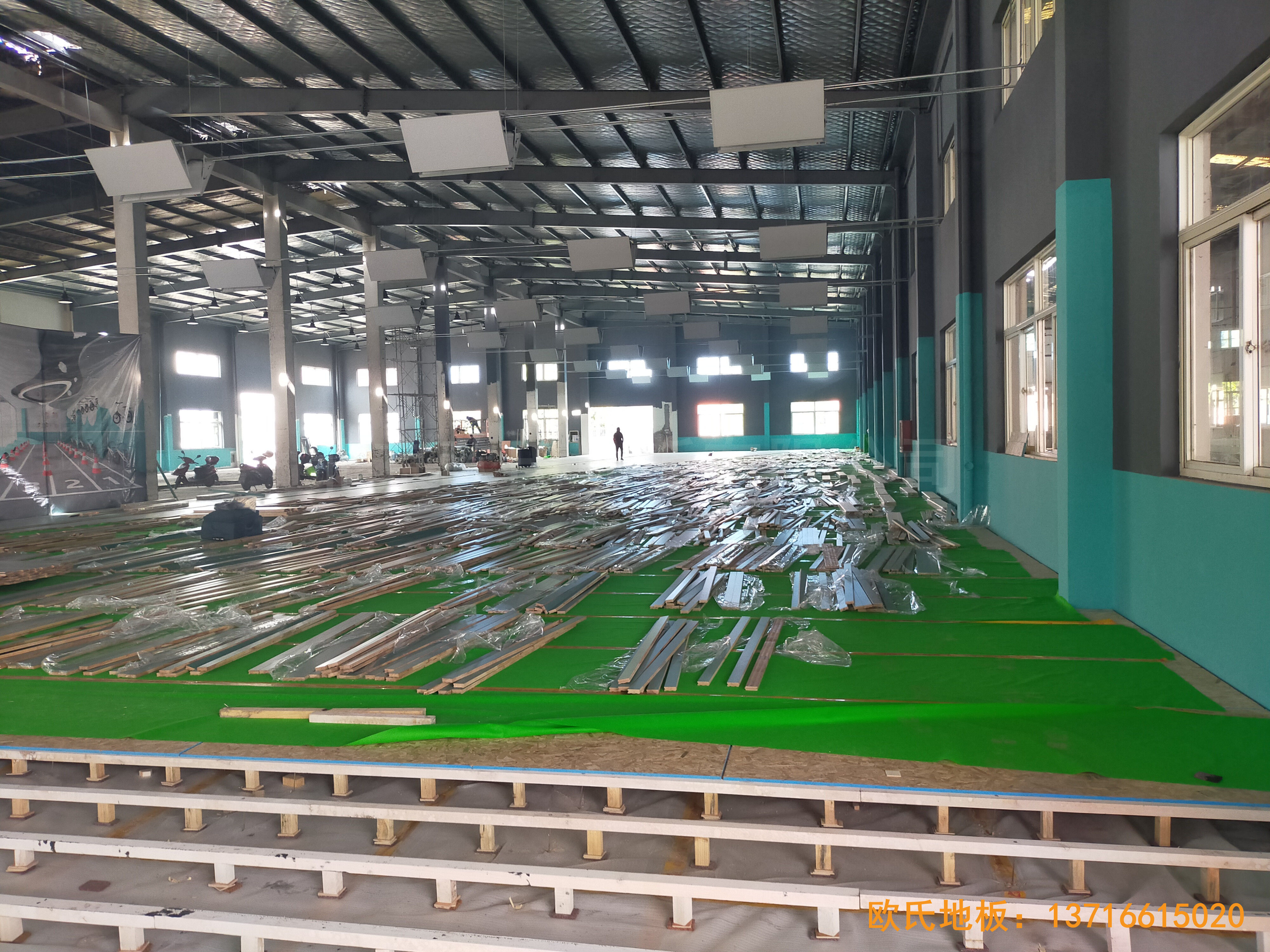 绍兴柯桥群贤198文创园体育地板铺设案例2