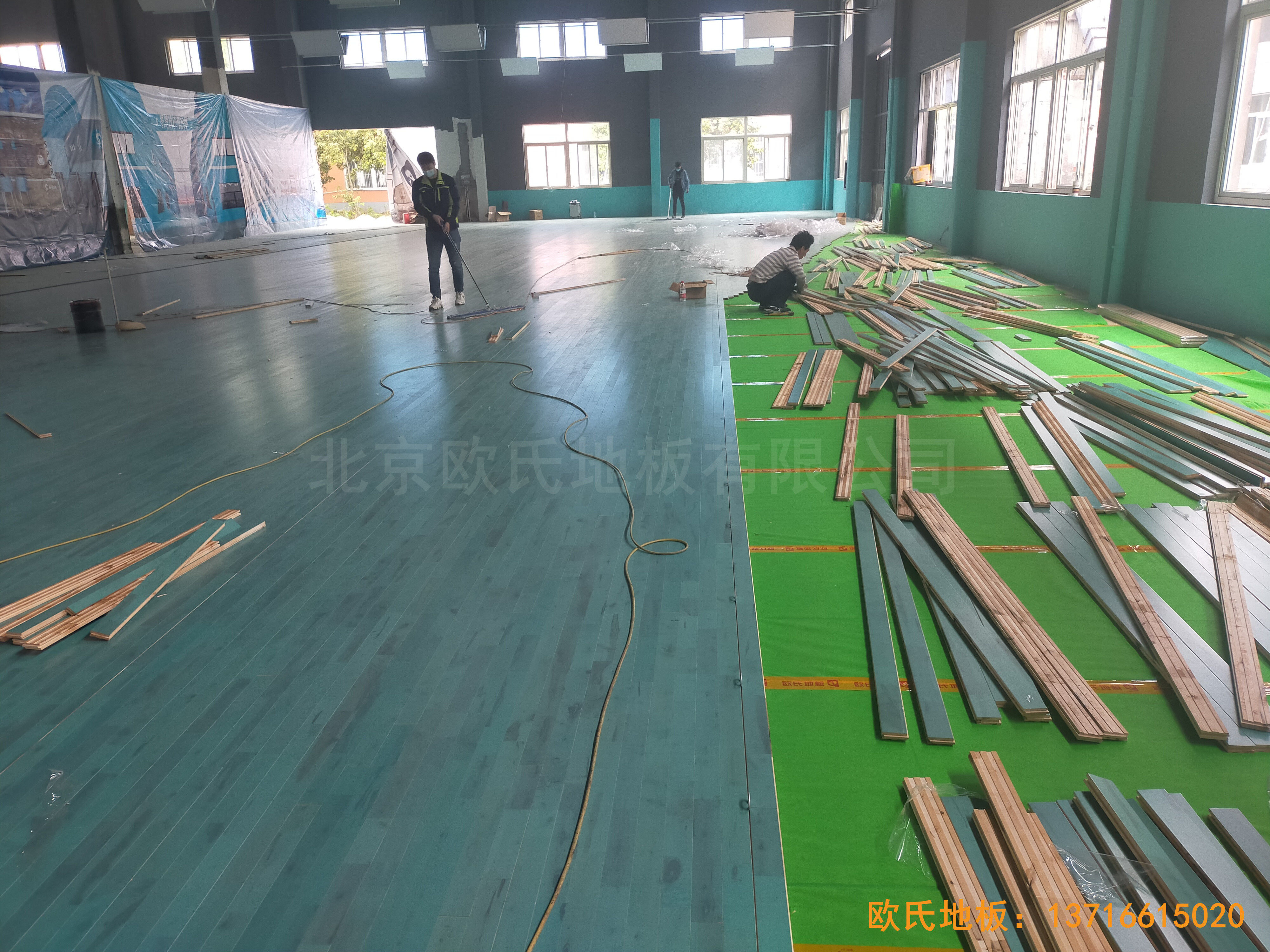 绍兴柯桥群贤198文创园体育地板铺设案例3