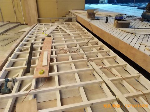 河北廊坊益田同文学校舞台体育木地板